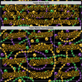 Custom Black Gold 3D Pattern Design Mardi Gras Shrove Tuesday Authentic Baseball Jersey