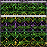 Custom Black Aurora Green 3D Pattern Design Mardi Gras Shrove Tuesday Authentic Baseball Jersey