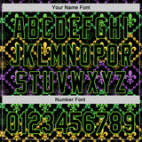 Custom Black Aurora Green 3D Pattern Design Mardi Gras Shrove Tuesday Authentic Baseball Jersey