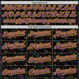 Custom Black Purple-Gold 3D Pattern Design Mardi Gras Shrove Tuesday Authentic Baseball Jersey