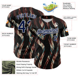 Custom Black Navy-White 3D Pattern Design Burner Costumes Animal Print Authentic Baseball Jersey