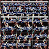 Custom Black Navy-White 3D Pattern Design Burner Costumes Animal Print Authentic Baseball Jersey