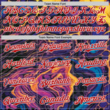 Custom Purple Red-White 3D Pattern Design Burner Costumes Lava Authentic Baseball Jersey