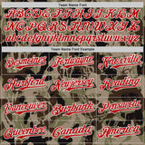 Custom Camo Red-White 3D Pattern Design Burner Costumes Grunge Camo Authentic Salute To Service Baseball Jersey