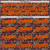 Custom Brown Red-Gold 3D Pattern Design Burner Costumes Paisley Bandana Authentic Baseball Jersey