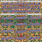 Custom Green Royal White-Orange 3D Pattern Design Burner Costumes Exotic Authentic Baseball Jersey