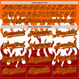 Custom White Orange Red Black-Yellow 3D Pattern Design Rave Party Flame Authentic Baseball Jersey