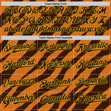 Custom Orange Black-Gold 3D Pattern Design Rave Party Tiger Print Authentic Baseball Jersey