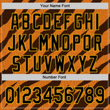 Custom Orange Black-Gold 3D Pattern Design Rave Party Tiger Print Authentic Baseball Jersey