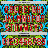 Custom Green Red Blue Black-White 3D Pattern Design Burner Costumes Tribal Authentic Baseball Jersey