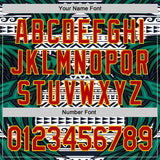 Custom White Red Blue Green-Yellow 3D Pattern Design Burner Costumes Tribal Authentic Baseball Jersey