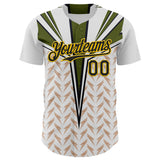 Custom White Black-Yellow 3D Pattern Design Burner Costumes Lightning Authentic Baseball Jersey