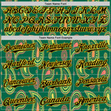 Custom Kelly Green Black-Yellow 3D Pattern Design Burner Costumes Paisley Bandana Authentic Baseball Jersey