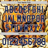 Custom Gold Navy-White 3D Pattern Design Burner Costumes Flame Authentic Baseball Jersey