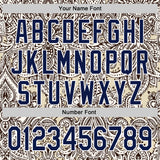 Custom Cream Navy-White 3D Pattern Design Burner Costumes Paisley Bandana Authentic Baseball Jersey