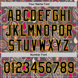 Custom Steel Gray Black-Yellow 3D Pattern Design Burner Costumes Paisley Bandana Authentic Baseball Jersey