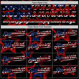 Custom Red USA Flag Black-Royal 3D America-Inspired Authentic Baseball Jersey