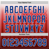 Custom White Royal-Red 3D American Flag Authentic Baseball Jersey