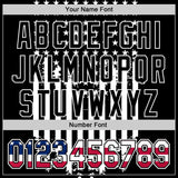 Custom Black USA Flag-White 3D Retro American Flag Authentic Baseball Jersey