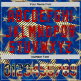 Custom Royal Vintage USA Flag Old Gold-Red 3D American Flag America-Inspired Stars Authentic Baseball Jersey