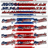 Custom White USA Flag Red Royal-Black 3D Gradient Retro Stripe American Flag Authentic Baseball Jersey