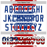 Custom White USA Flag Red Royal-Black 3D Gradient Retro Stripe American Flag Authentic Baseball Jersey
