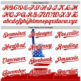 Custom White Black Pinstripe Royal-Red 3D American Flag Statue Of Liberty Authentic Baseball Jersey