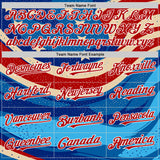 Custom Blue Royal Red-White 3D Retro American Flag Authentic Baseball Jersey