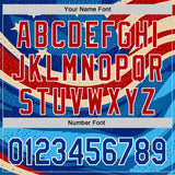 Custom Blue Royal Red-White 3D Retro American Flag Authentic Baseball Jersey