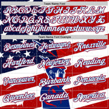 Custom White Royal-Fire Red 3D Retro American Flag Salute Authentic Baseball Jersey