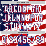 Custom White Royal-Fire Red 3D Retro American Flag Salute Authentic Baseball Jersey