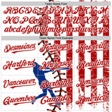 Custom White Royal-Red 3D American Flag Authentic Baseball Jersey