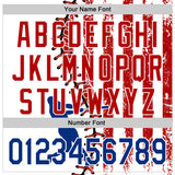 Custom White Royal-Red 3D American Flag Authentic Baseball Jersey