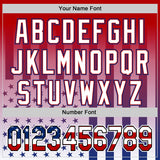 Custom Red USA Flag Royal Black-White 3D Gradient American Flag Authentic Baseball Jersey