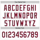 Custom White Crimson Pinstripe Crimson 3D Pattern Design New York Cityscape Authentic Baseball Jersey