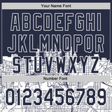 Custom Navy White 3D Pattern Design Atlanta Cityscape Urban Map Authentic Baseball Jersey