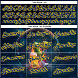 Custom Navy Royal-Yellow 3D Funny Pickleball Paddles Balls Beer Performance T-Shirt