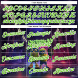 Custom Dark Purple Aurora Green-White 3D Funny Pickleball Paddles Performance T-Shirt