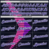 Custom Navy Dark Purple Pink-White 3D Pattern Design Neon Dots Sport Wear Performance T-Shirt