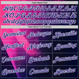 Custom Navy Dark Purple Pink-White 3D Pattern Design Gradient Neon Sport Wear Performance T-Shirt