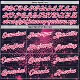Custom Navy Neon Pink-White 3D Pattern Design Gradient Neon Sport Wear Performance T-Shirt