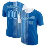 Custom Blue White 3D Pattern Design Finland Greece Sport Wear Performance T-Shirt