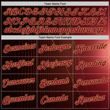 Custom Red Maroon-Old Gold 3D Pattern Design Gradient Stripe Sport Wear Performance T-Shirt