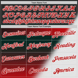 Custom Black Red-White 3D Pattern Design Gradient Sport Wear Performance T-Shirt