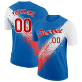 Custom Blue Red-White 3D Pattern Design USA Cuba Sport Wear Performance T-Shirt