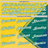 Custom Yellow White-Kelly Green 3D Pattern Design Brazil Jamaica Sport Wear Performance T-Shirt