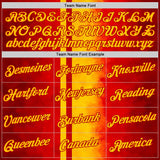 Custom Red Yellow 3D Pattern Design Spain Gradient Sport Wear Performance T-Shirt