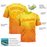 Custom Yellow Orange 3D Pattern Design Anime Inspired Gradient Sport Wear Performance T-Shirt