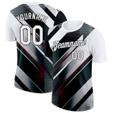 Custom White Black-Red 3D Pattern Design Gradient Sport Wear Performance T-Shirt