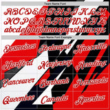 Custom White Red-Black 3D Pattern Design Geometric Shape Sport Wear Performance T-Shirt